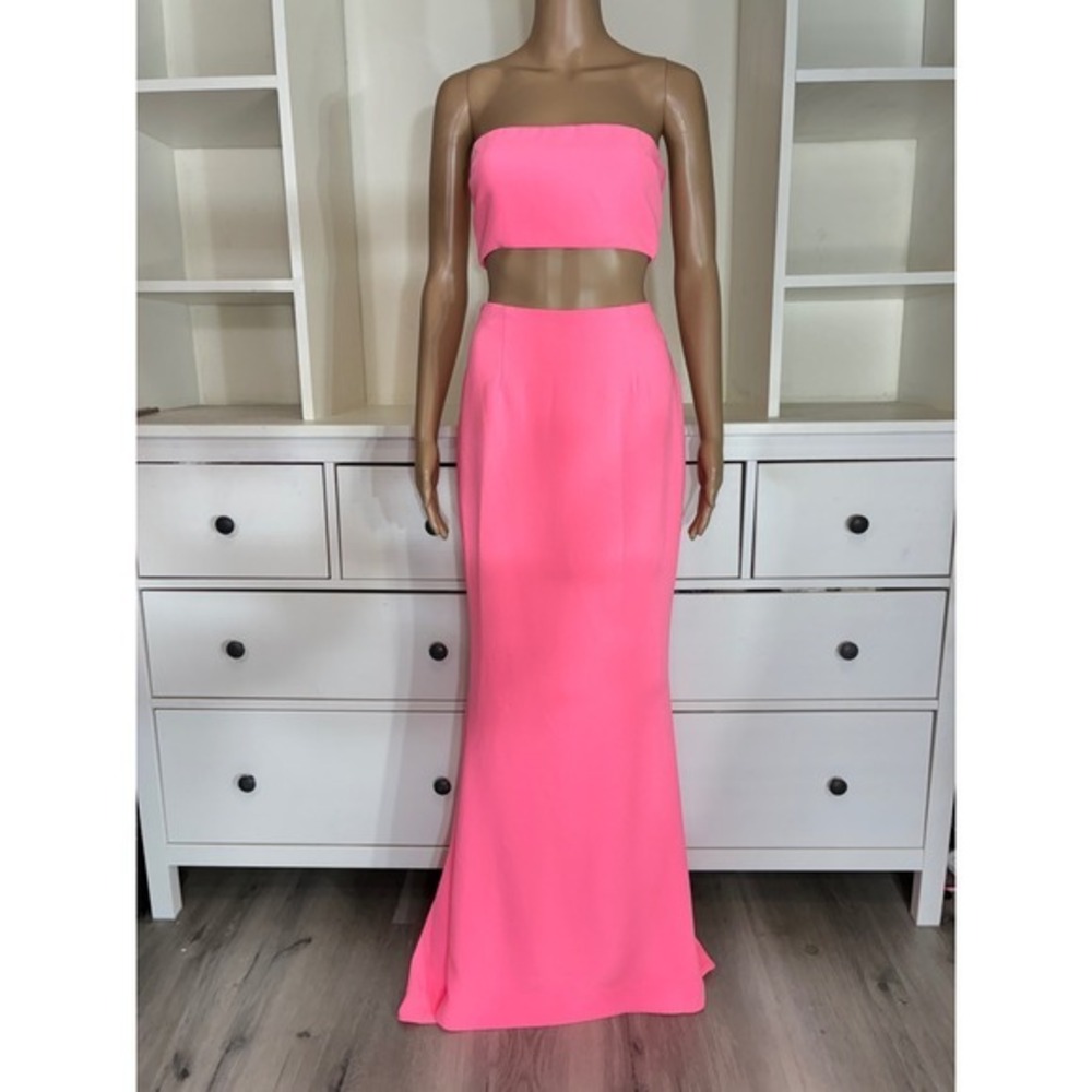 White Fox Two Piece Set Women S Neon Pink Save The Date Steal The Night Maxi